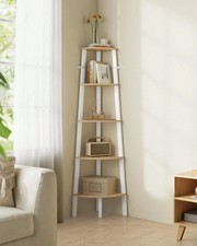 VASAGLE - Corner Shelf Bookcase - 4 Tier Ladder Shelf - Storage Unit, Plant Hold