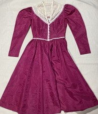 Rare Vintage Gunne Sax Prairie Dress Pink Cottagecore Size 9