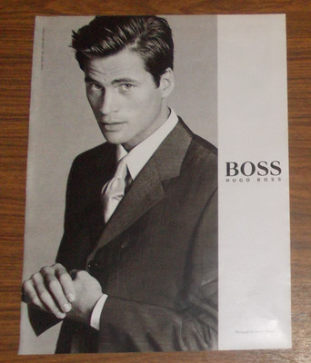 Seltene Werbung vintage HUGO BOSS Herrenanzüge 1997