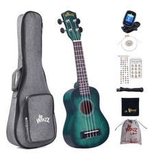 Ukulele Soprano Principianti Bambini Adulti 21 Pollici; Unico Blu-Verde Ukulele 