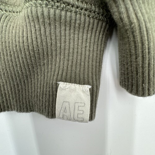 Sudadera para mujer American Eagle verde oliva terciopelo floral cuello redondo XXL - Imagen 2 de 8