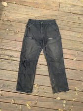 Carhartt Double Knee Pants BO1 BLK Made in USA Black Distressed Repair Vintage