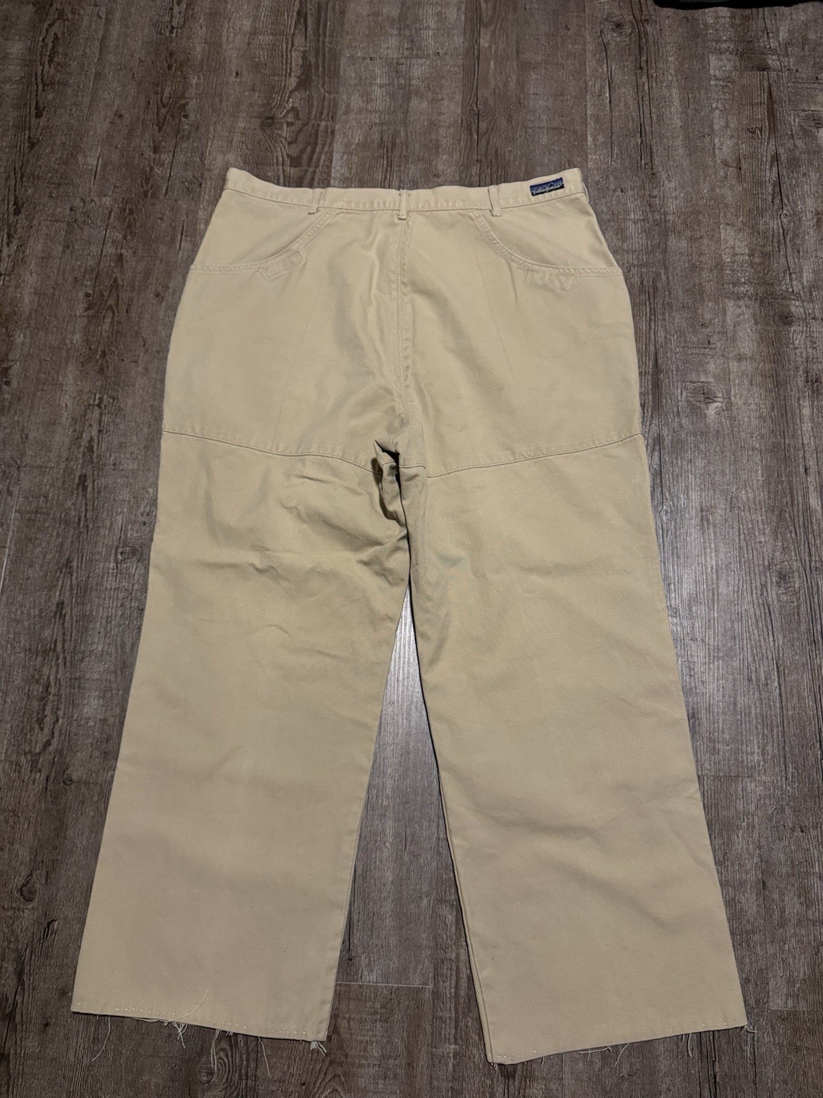 Vintage Patagonia Stand Up Pants Mens 39x28 Khaki Canvas Double Knee 70s 80s