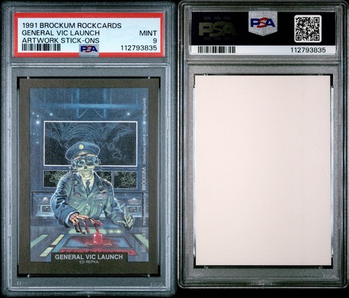 RockCards Brockum Ed 1991 Repka General Vic lanzamiento ilustraciones adhesivas PSA 9 - Imagen 3 de 3