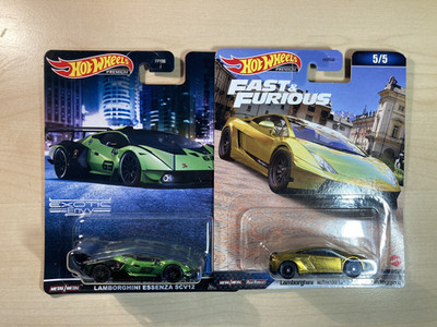 Hot wheels Lamborghini Essenza and Gallardo LP570 on Real Riders new on cards
