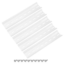 DIN Rail 6" x 1.4" x 0.3" Slotted Aluminum Mounting Guide with Screw 5 Set