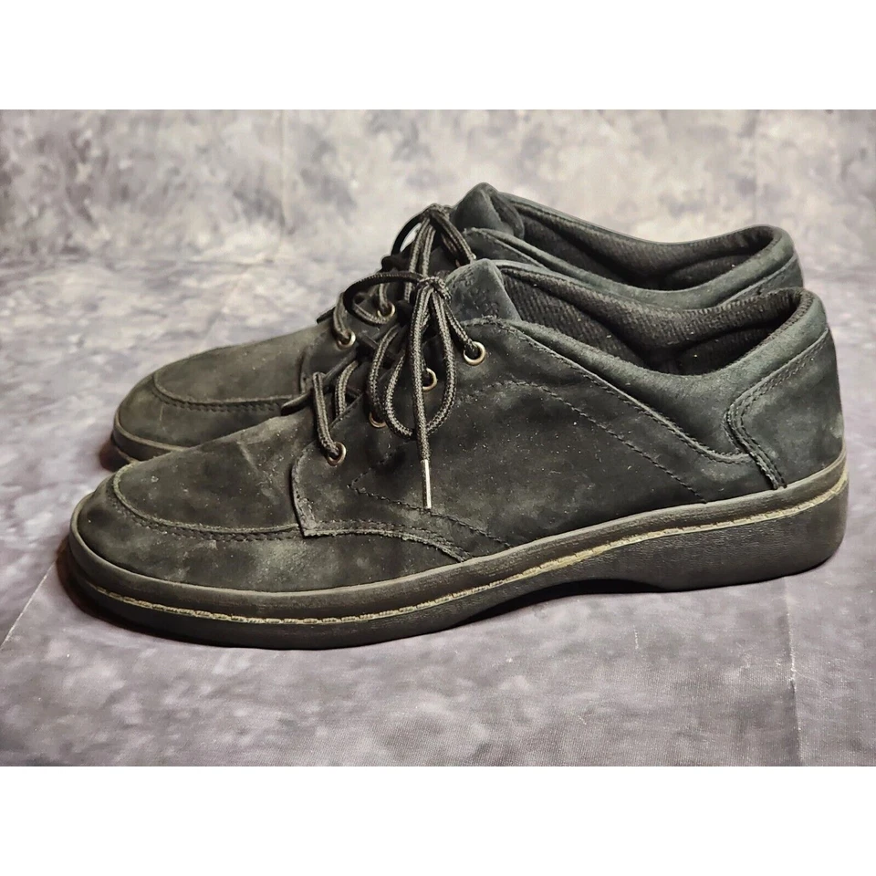 Easy Spirit Zapatos Mujer 9.5 Negro Tenis para Caminar Cuero Sintético Con Cordones Informales Foto 3 de 4