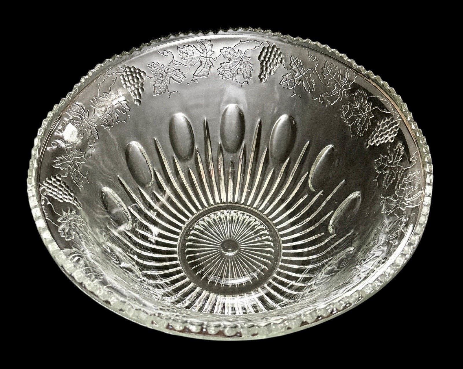 Vintage Indiana Glass Princess 25 Piece Crystal Punch Bowl Party Set Excellent