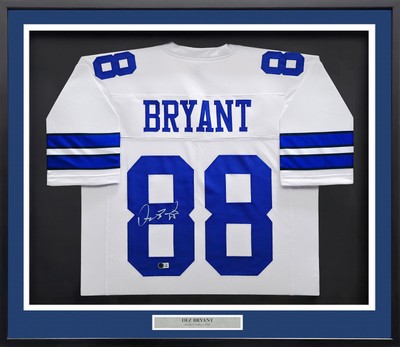 DALLAS COWBOYS DEZ BRYANT AUTOGRAPHED FRAMED WHITE JERSEY BECKETT WITNESS  239061