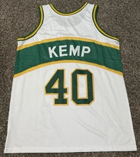 New Shawn Kemp 40 Seattle White Basketball Jersey Size Men's Medium Stitched