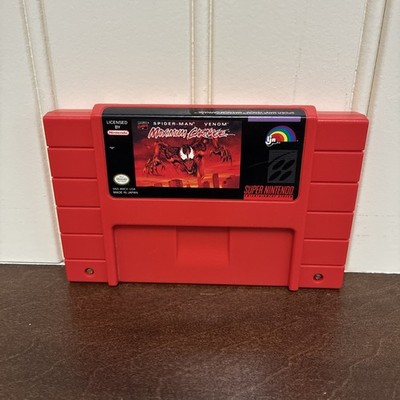 Spider-Man and Venom Maximum Carnage SNES Red Cartridge Made in Japan (1994)