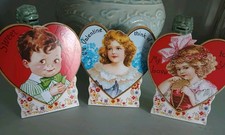 Bethany Lowe Vintage Style Valentine's Set of 3 Dummy Board with Easel-6" x 6" H