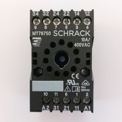 SCHRACK RELAISSOCKEL / SOCKEL MT78750 10 A 400 V AC schwarz 11-polig für MT-Relais