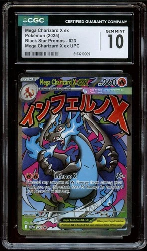 CGC 10 GEM MINT Mega Charizard X Ex MEP 023 Black Star MEP023 Pokemon Card 009