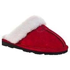 BearPaw Loki II Suede Slipper Santa Red color Womens size 9 wide NIB