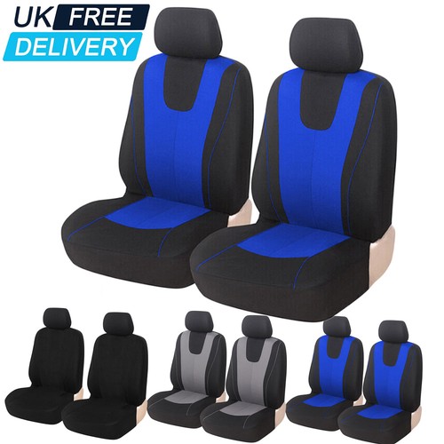 2Pcs Front Seat Covers Car Van Black Washable Protector Breathable Universal UK