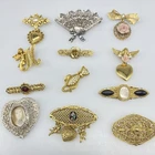 Lot of 12 Vintage 1928 BROOCH Pins Rhinestone Enamel Brooches Costume Jewelry