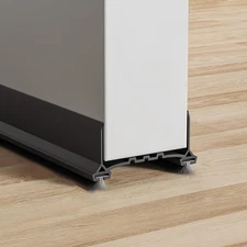 Door Draft Stopper with Brushes, 39" Black Weather Stripping Seal, Length Cut...