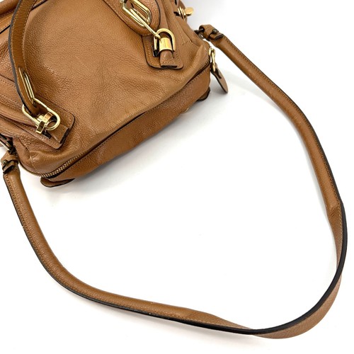 Chloe Paraty Hand Bag Shoulder Bag 2Way Medium Leather Light Tan #A491 - Picture 19 of 24