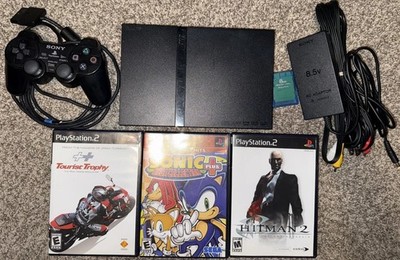 Sony PlayStation 2 Black Slim Game Console Bundle Great Condition Tested Clean