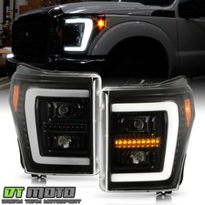For 2011-2016 Ford F250 F350 SuperDuty LED Tube w/ Signal Projector Headlights