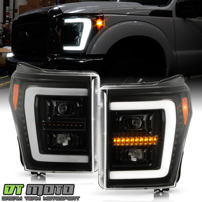 For 2011-2016 Ford F250 F350 SuperDuty LED Tube w/ Signal Projector Headlights