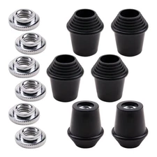 6Pcs Anti-Slip Bass Drum Threaded Rubber Feet with Lock Nut Wear-Resistant Dr...