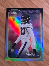 T.J. Tampa 2024 Topps Chrome - RC Rookies Refractor Baltimore Ravens #255