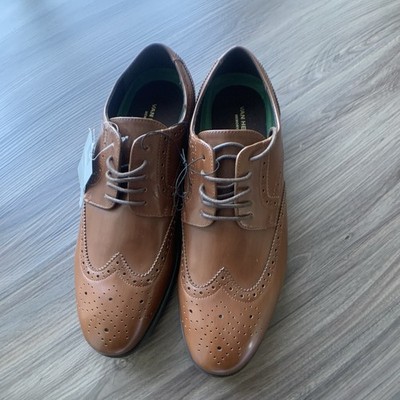 NEW! Van Heusen Rem Wingtip Oxfords Dress Shoes in Cognac Brown Men's Size 10