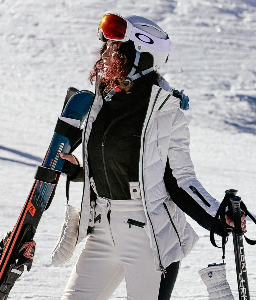 Zara Ski Recco Down Jacket Water & Wind Proof White Black Size M