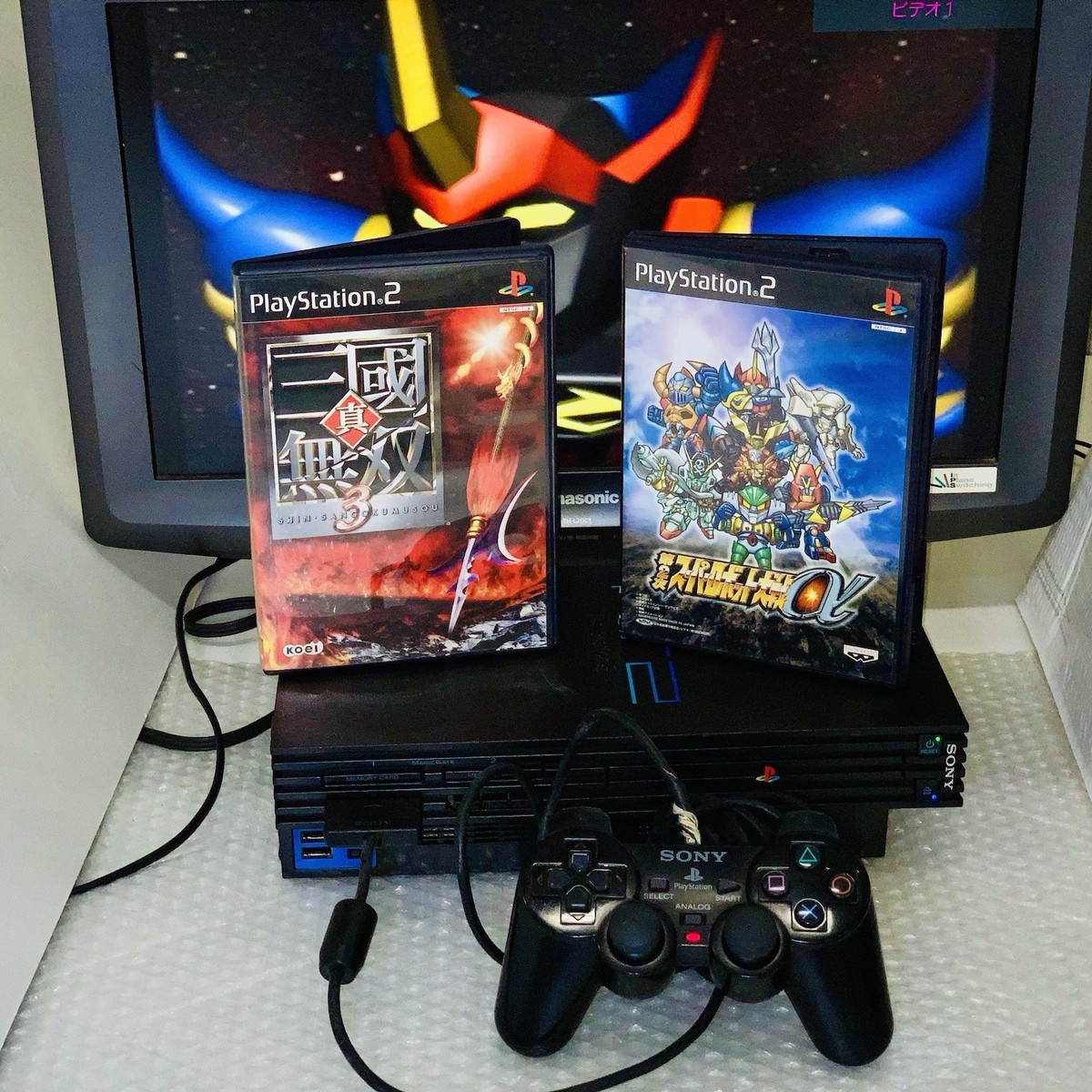 PS2 PlayStation 2 Set Black Fat Console SCPH-18000