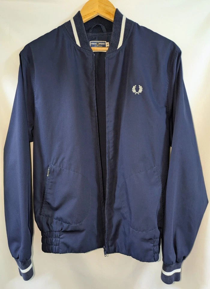 Fred Perry Sportswear Bomber Jacket Navy Made in England Size M (40) - Image 2 of 4