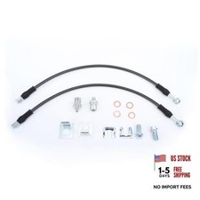 7/16" Braided Stainless Steel Brake Hose Kit - Black Transparent PVC Coated