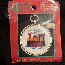 Christmas Counted Cross Stitch Train Ornament Kit Vintage