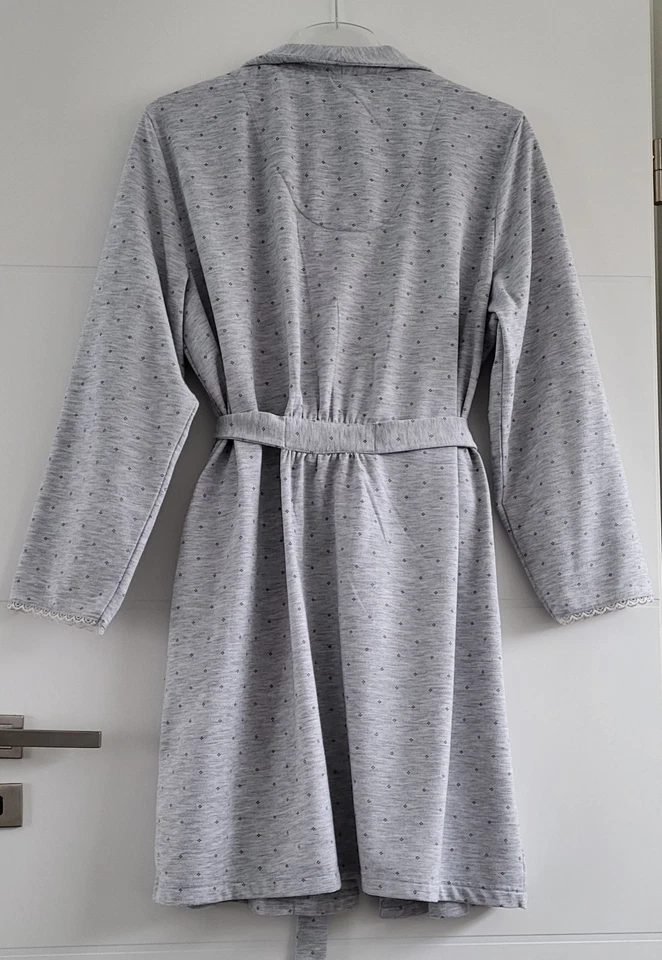 Damen Bademantel Grau Größe L Schalkragen Gürtel Taschen Lingerie C&A - Bild 4 von 4