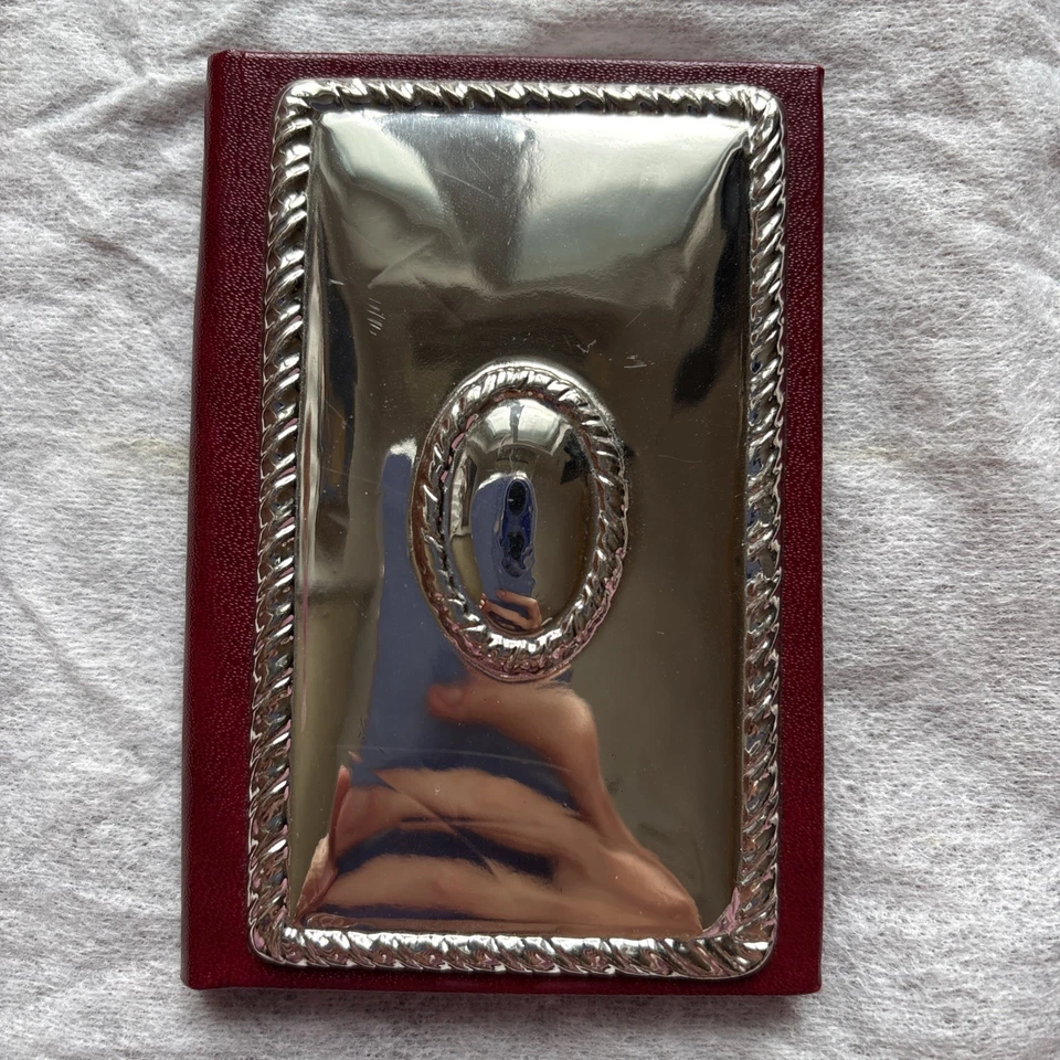 Rubrica Agenda in Pelle Rosso Scuro e Argento IDEA REGALO 🎁🎁 - Immagine 2 di 4