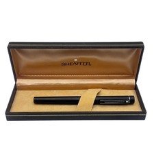 Sheaffer White Dot Fountain Pen Black Boxed w Skrip Blue-Black Cartridge UK VGC.