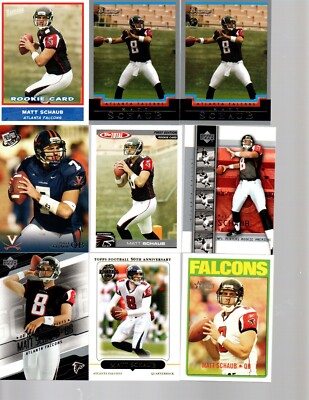 Matt Schaub Collection 185 Cards, 92 Different Cards High Beckett Value $111
