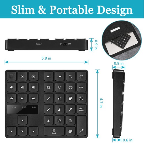 Mini Keypad for Procreate 35 Key One-Handed Shortcut Drawing Keypad for IOS OS X - Picture 5 of 24