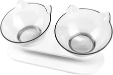 Double Sliding Cat Bowl Dog Bowl With Leaf Stand Pet Supplies Cat Water Bowl