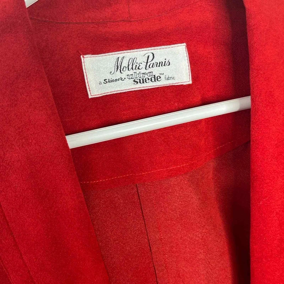 Chaqueta Ultra Gamuza Roja Mollie Parnis Vintage Foto 2 de 4