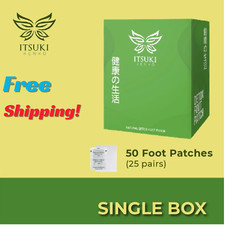 50 Sachets ITSUKI KENKO Premium HEALTH Detox Foot Pads Patch Herbal Cleansing