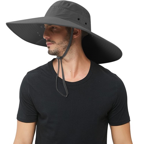 Wide Brim Sun Hat UV Protection Bucket Cap For Hiking Camping Fishing Safari Men - Picture 11 of 82