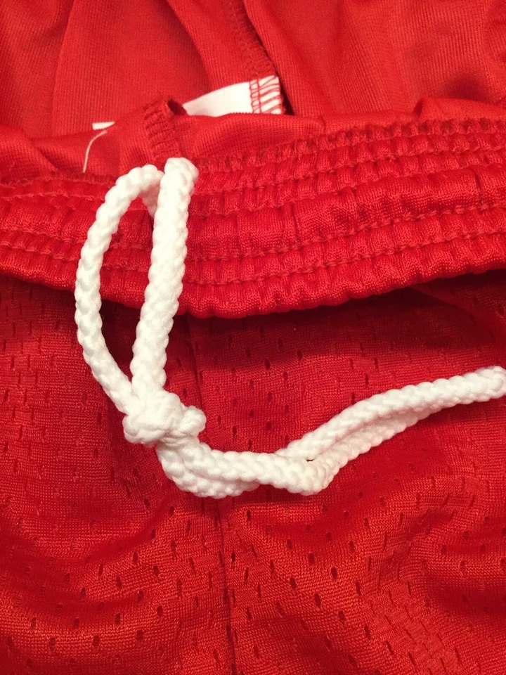 Pantalones cortos de malla para hombre talla pequeña salvavidas rojos entrenamiento correr gimnasio baloncesto Foto 4 de 4