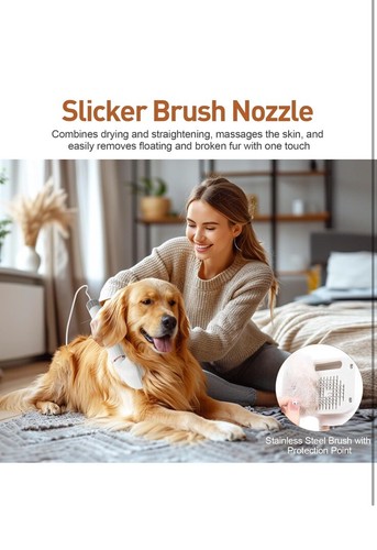 Dog Dryer, Dog Grooming Blow Dryer Kit with Slicker Brush for Pet, High Veloc... - Picture 4 of 13