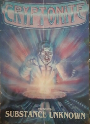 cryptonite ''substance unknown'' 30.8.92 @ mildhall speed way stadium rave flyer 