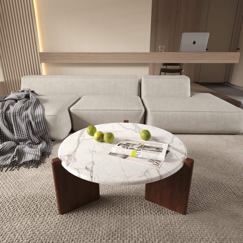 Scandinavian, Modern, Minimalist Marble Sormio Coffee Table - Bild 5 von 14