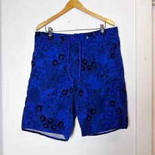 Rodd  Gunn Italy Blue Velvet Pattern Swim Trunks Shorts sz XL