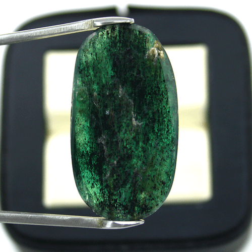 31.45 Cts Natural Teal Moss Kyanite Rose Cut 32mmx17mm Untreated Loose Gemstone - Picture 6 of 13