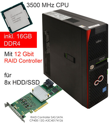 PRIMERGY TX1320 M3 SERVER 16GB DDR4 +INTEL CPU 3,5GHz D3307-A13 LSI MegaRAID 12G